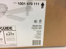 Load image into Gallery viewer, Hampton Bay YG204-WH Hawkins 44 in. White Ceiling Fan 1001470111