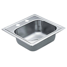 Load image into Gallery viewer, MOEN G2245622 2200 Series Drop-in Stainless Steel 15" 2-Hole 1-Bowl Bar Sink