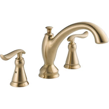 Load image into Gallery viewer, Delta T2794-CZ Linden Deck-Mount Roman Tub Faucet Trim Kit, Champagne Bronze