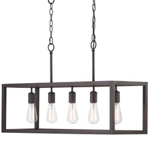 Load image into Gallery viewer, HDC Boswell Quarter 5-Light Distressed Black Island Chandelier 7965HDCDBDI