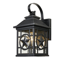 Load image into Gallery viewer, Laredo Texas Star Outdoor Black Wall Lantern Sconce 1000-023-953