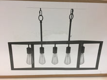 Load image into Gallery viewer, HDC Boswell Quarter 5-Light Distressed Black Island Chandelier 7965HDCDBDI