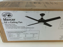 Load image into Gallery viewer, Hampton Bay 14923 Mercer 52 in. Matte Black Ceiling Fan 582400