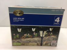 Load image into Gallery viewer, 4-PK Hampton Bay Solar Black LED 3000K 30-Lumens Landscape Path Light 1001817763