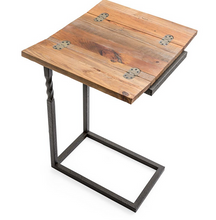 Load image into Gallery viewer, Plow & Hearth Deep Creek Rustic Pull-Up Wood Metal Table Fold-Out Leaves 59A15