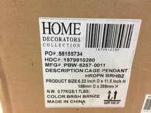Load image into Gallery viewer, HDC 187991028 Cage 1-Light Brushed Bronze Pendant with Hardwire PBW-6257-0011