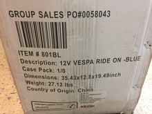 Load image into Gallery viewer, Vespa Electric Motor 12 Volt Battery Operated Children's Ride On Blue 801BL