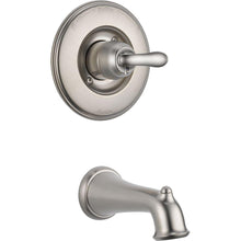 Load image into Gallery viewer, Delta T14194-SS Linden 1-Handle Claw Foot Tub Faucet Trim Kit Only Stainless