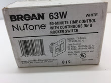 Load image into Gallery viewer, Broan-NuTone 36W 15 Amp 60-Minute In-Wall Dial Timer with Rocker Switch White