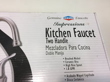 Load image into Gallery viewer, EZ-FLO 10199 Impression Collection 2-Handle Standard Kitchen Faucet in BN
