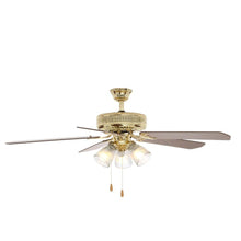 Load image into Gallery viewer, Hampton Bay HL52QV-P-3LC14 Landmark Plus 52" Polished Brass Ceiling Fan 525930