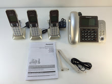 Load image into Gallery viewer, Panasonic KX-TGF353N Dect 6.0 3-Handset Landline Telephone, Champagne Gold