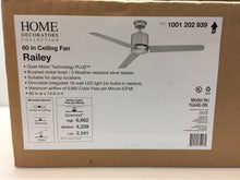Load image into Gallery viewer, HDC YG446-BN Railey 60 in. LED Indoor Brushed Nickel Ceiling Fan 1001202939