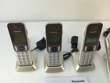 Load image into Gallery viewer, Panasonic KX-TGF353N Dect 6.0 3-Handset Landline Telephone, Champagne Gold