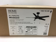 Load image into Gallery viewer, Home Decorators Windward 44 in. LED Blue Ceiling Fan with Light Kit 91102
