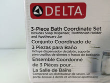 Load image into Gallery viewer, Delta 55048-SN 3-Piece Bathroom Countertop Accessory Kit in Stain Nickel