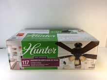 Load image into Gallery viewer, Hunter 52097 Haddington 46" Indoor Onyx Bengal Bronze Ceiling Fan with Light