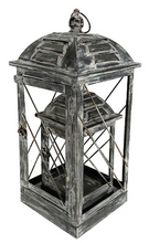 Load image into Gallery viewer, Plow & Hearth Distressed Metallic and Glass Lantern, Set of 2 - 8LAG131