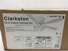 Load image into Gallery viewer, Clarkston 52 in. SW1480WH Indoor White Ceiling Fan with Light Kit 1000997330