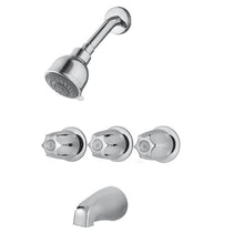 Load image into Gallery viewer, Pfister G01-1110 3-Handle 3-Spray Tub and Shower Faucet in Polished Chrome