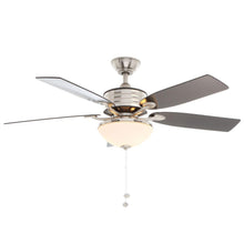 Load image into Gallery viewer, Hampton Bay AG712-BN+BK Santa Cruz 52" Brushed Nickel Ceiling Fan 228664