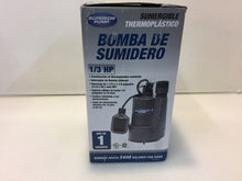 Load image into Gallery viewer, Superior Pump 92330 1/3 HP Submersible Thermoplastic Sump Pump