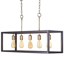 Load image into Gallery viewer, HDC 7965HDCVBDI Boswell Quarter 5-Light Vintage Brass Island Chandelier