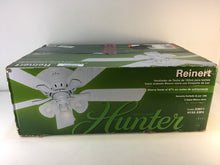Load image into Gallery viewer, Hunter 53011 Reinert 52" Indoor Low Profile White Ceiling Fan with Light Kit