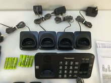 Load image into Gallery viewer, Panasonic KX-TGE445B Dect 6.0 Plus Cordless Phone System with 5 Handsets