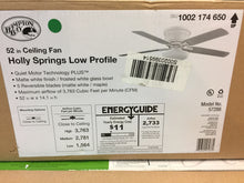 Load image into Gallery viewer, Hampton Bay 57288 Holly Springs Low Profile 52" LED Matte White Ceiling Fan