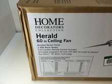 Load image into Gallery viewer, Home Decorators Collection AM429-BN Herald 60" Brushed Nickel Ceiling Fan