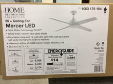 Load image into Gallery viewer, HDC 54627 Mercer 56 in. Integrated LED Indoor White Ceiling Fan 1003176154