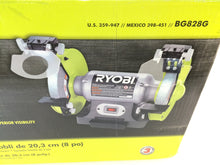 Load image into Gallery viewer, Ryobi BG828G 8" Bench Grinder Green
