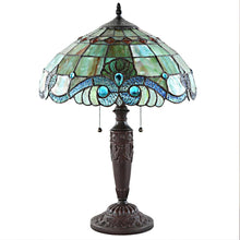 Load image into Gallery viewer, River of Goods 20" Green Indoor Table Lamp with Stained Glass 10836