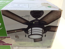 Load image into Gallery viewer, Hunter 59135 Key Biscayne 54" Indoor Outdoor Weathered Zinc Gray Ceiling Fan