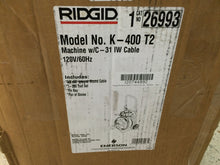 Load image into Gallery viewer, Ridgid 26993 K-400 T2 115V Drum Machine with C-31 Intergral Wound Cable
