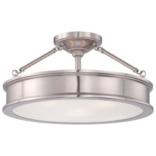 Load image into Gallery viewer, Home Decorators Grafton 3-Light Brushed Nickel Semi Flush Mount Ceiling Light