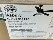 Load image into Gallery viewer, Hampton Bay 26692 Asbury 60 in. Indoor Gilded Espresso Ceiling Fan 873937