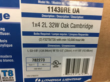 Load image into Gallery viewer, Lithonia Lighting 11430RE OA 2Light Oak Fluorescent Cambridge Linear Flushmount