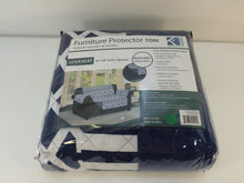 Load image into Gallery viewer, Kashi Home SC054042 Tori Reversible Furniture Protector, Navy & White