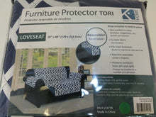 Load image into Gallery viewer, Kashi Home SC054042 Tori Reversible Furniture Protector, Navy & White