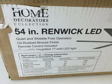 Load image into Gallery viewer, Home Decorators 14436 Renwick 54" LED Oil Rubbed Bronze Ceiling Fan 698939