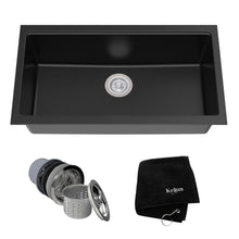 Load image into Gallery viewer, KRAUS KGU-413B Undermount Granite Composite 32" Single Basin Kitchen Sink Black
