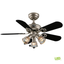 Load image into Gallery viewer, Hampton Bay San Marino 36 in. LED Indoor Brushed Steel Ceiling Fan 1002555064