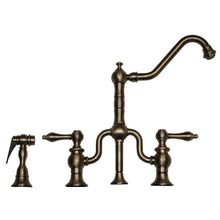 Load image into Gallery viewer, Whitehaus WHTTSLV3-9771SPR Vintage III Twisthaus 9" Bridge Faucet Spray, Pewter