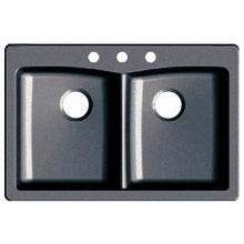 Load image into Gallery viewer, Glacier Bay 441167 Dual Mount Composite 33" 3-Hole 2-Bowl Kitchen Sink Slate