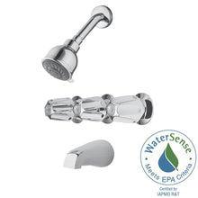 Load image into Gallery viewer, Pfister G01-3120 3-Handle 3-Spray Tub and Shower Faucet in Polished Chrome