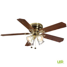 Load image into Gallery viewer, Hampton Bay Carriage House 52 in. LED Indoor Polished Brass Ceiling Fan 91108