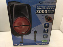 Load image into Gallery viewer, Technical Pro PQW12PKG Rechargeable 12" 3000W Bluetooth LED Speaker Package
