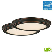 Load image into Gallery viewer, 2PK Commercial Electric 13" Oil Rubbed Bronze LED Ceiling Flush Mount 1002628682